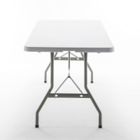 Btexpert Plastic Folding Table Foldinhalf 6 Ft 72X295 Heavy Duty Portable Handle Indoor Outdoor Picnic Camping Home Even