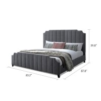 Contemporary Channeled Woven Chenille Bed  King