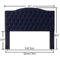 Befurtori Linen Upholstered Queenfull Headboard Tufted Button Headboard For Queenfull Bed Curved Integrated Design With Tuft