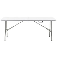 Btexpert Foldinhalf Folding Table 6 Feet 72X 295 Lightweight Portable Carrying Handle Indoor Outdoor Picnic Camping Offic