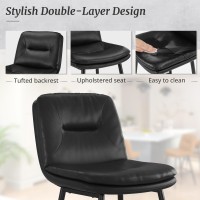 Cozyman Bar Stools Set Of 2 Doublelayer Upholstered Bar Height Stools For Kitchen Island Pub Faux Leather Barstools With Back