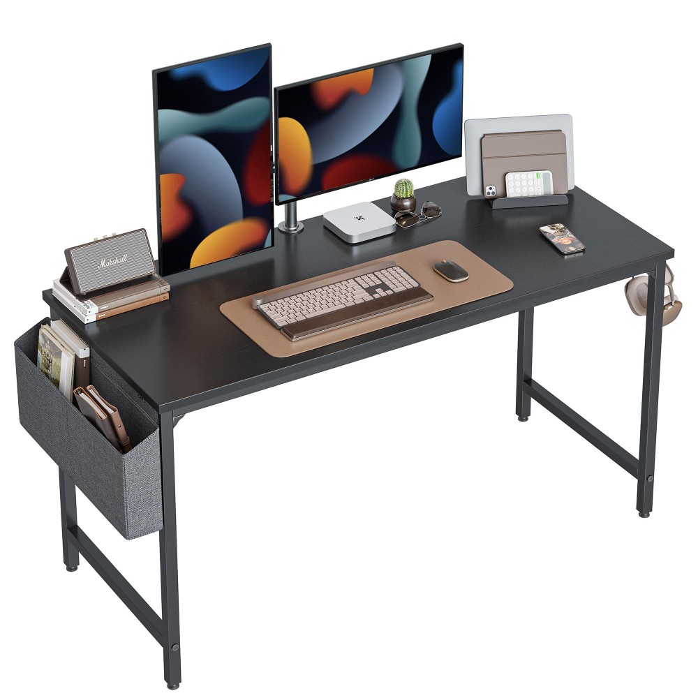 Cubicubi Computer Desk 63 Study Writing Table For Home Office Modern Simple Style Pc Desk Black