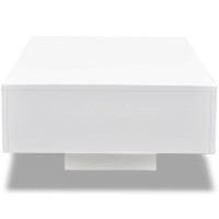 puraday Coffee Table High Gloss White Coffee Tables for Living Room Tables Tea Table Modern Coffee Table Low Table Cool Coffee Table 33.5x21.6x12.2 MDF Coffee Table with A High Gloss Finish