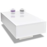 puraday Coffee Table High Gloss White Coffee Tables for Living Room Tables Tea Table Modern Coffee Table Low Table Cool Coffee Table 33.5x21.6x12.2 MDF Coffee Table with A High Gloss Finish