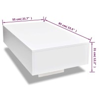 puraday Coffee Table High Gloss White Coffee Tables for Living Room Tables Tea Table Modern Coffee Table Low Table Cool Coffee Table 33.5x21.6x12.2 MDF Coffee Table with A High Gloss Finish