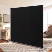 Rantila Single Large Panel Room Divider, Privacy Screen For Office, Partition Separators, Freestanding Divider 71''W X 71''H, Black