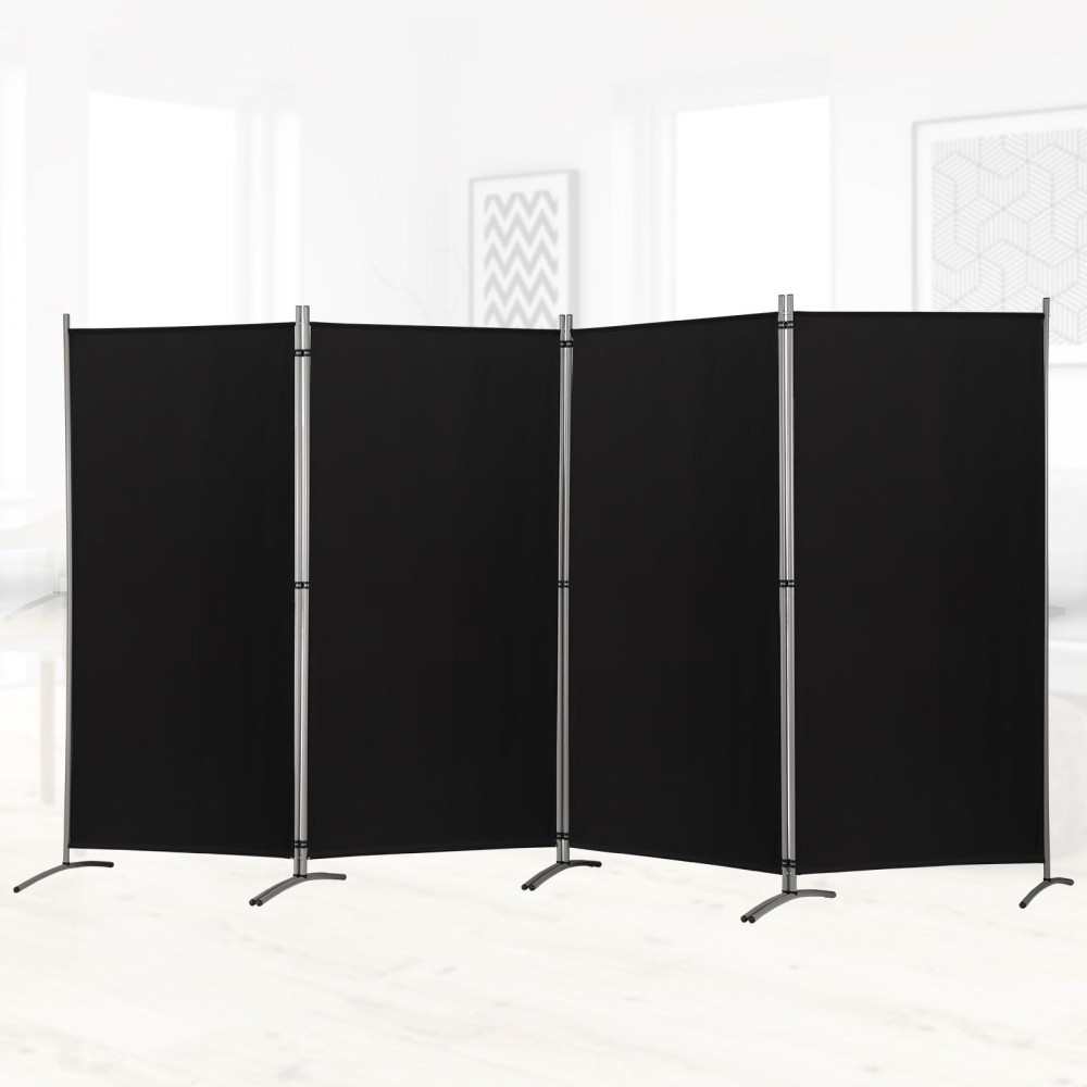 Rantila 4 Panel Room Divider 6 Ft Tall Folding Privacy Screen Room Dividers Freestanding Room Partition Wall Dividers 136W