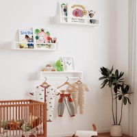 Fixwal Nursery Bookshelves 165 Inch Floating Bookshelves For Wall Set Of 3 Baby Kids Decor Solid Wood Wall Mounted Shelves F