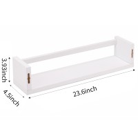 Fixwal Nursery Book Shelves 236 Inch Floating Bookshelf For Wall Set Of 3 Nursery Decor Solid Wood Wall Mounted Shelves For