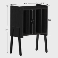 Tutotak Record Player Stand, Record Storage Table, End Table With Vinyl Holder Display Shelf, Side Table, Turntable Stand, Nightstand (Black)