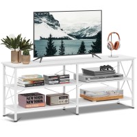 Wlive Tv Stand Up To 70 Inch Tv 63 Entertainment Center Tv Media Console With 3Tier Storage Shelves For Living Room And Bed