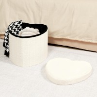 B Fsobeiialeo Storage Ottoman Cube Heart Shaped Ottomans With Storage Foot Stool Footrest For Lving Room Boucle Ottoman Seat F