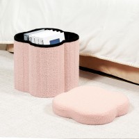 B Fsobeiialeo Storage Ottoman Cube Flowers Shaped Ottomans With Storage Foot Stool Footrest For Lving Room Boucle Ottoman Seat