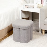 B Fsobeiialeo Storage Ottoman Cube Flowers Shaped Ottomans With Storage Foot Stool Footrest For Lving Room Boucle Ottoman Seat