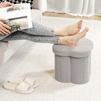 B Fsobeiialeo Storage Ottoman Cube Flowers Shaped Ottomans With Storage Foot Stool Footrest For Lving Room Boucle Ottoman Seat