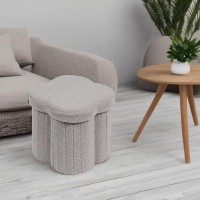 B Fsobeiialeo Storage Ottoman Cube Flowers Shaped Ottomans With Storage Foot Stool Footrest For Lving Room Boucle Ottoman Seat