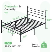 Novilla Metal Full Size Bed Frame With Headboard And Footboard 14 Inch Platform Bed Frame With Storage No Box Spring Needed St