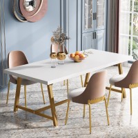 Tribesigns Dining Table For 8 People 7087Inch Rectangular Wood Kitchen Table With Strong Metal Frame Modern Large Long Dinin