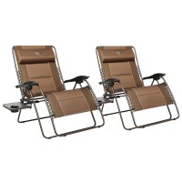 Timber Ridge Oversized Zero Gravity Chair 33In Wide Xxl Zero Gravity Reclining Chair With Side Table Full Padded Lounge Chair