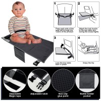 Toddler Airplane Seat, Baby Airplane Travel Footrest Bed, Portable Airplane Foot Hammock For Kids, Baby Airplane Footrest Bed Airplane Travel Essentials For Children To Lie Down On Plane (Black)