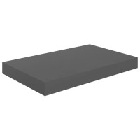 vidaXL Floating Wall Shelves Set of 4 Modern High Gloss Gray Easy to Install Durable Honeycomb MDF Metal Frame 157x9