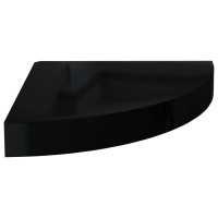 vidaXL Floating Corner Shelves High Gloss Black 4pcs Set 98x98x15 Durable Honeycomb MDF Metal Invisible Mounting Sp