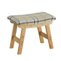 Foot Stool Ottoman Foot Rest Bamboo Foot Stool Under Desk Small Stool For Living Room Bedroom And Kitchen Natural Legs Strip