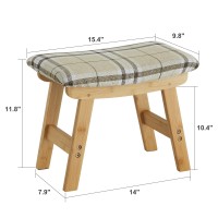 Foot Stool Ottoman Foot Rest Bamboo Foot Stool Under Desk Small Stool For Living Room Bedroom And Kitchen Natural Legs Strip