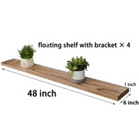 Hxswy 48 Inch Rustic Floating Shelves For Wall Decor Farmhouse Wood Wall Shelf For Bathroom Kitchen Bedroom Living Room Set Of 4