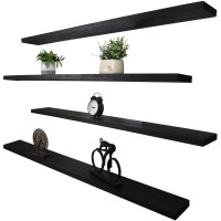 Hxswy 48 Inch Rustic Floating Shelves For Wall Decor Farmhouse Wood Wall Shelf For Bathroom Kitchen Bedroom Living Room Set Of 4