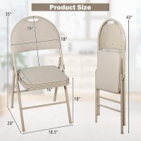 S AFSTAR 6 Pack Folding Chair with Padded Seat, Metal Steel Foldable Chairs with Upholstered Seat & Portable Handle, Padded Folding Chairs for Home & Office, Reception Room Church Wedding Events