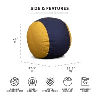 Big Joe Fuf Medium Foam Filled Bean Bag Chair With Removable Cover  Collegiate Blue/Gold Lenox  Durable Woven Polyester  3 Feet Big