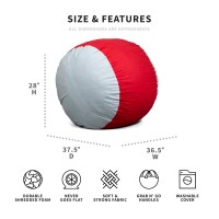 Big Joe Fuf Medium Foam Filled Bean Bag Chair With Removable Cover  Collegiate Scarlet/Gray Lenox  Durable Woven Polyester  3 Feet Big