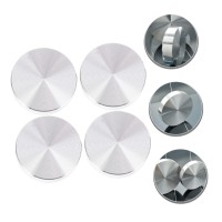 Cabilock 4pcs Round Aluminum Cake Round Aluminum Circle disc Glass Tops Adapter Aluminum Round disc Glass Table mounting disc Glass Tea Tables Adapter Round Labels CD Aluminum Alloy Billet