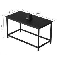 Saygoer Small Black Coffee Table Simple Modern Open Design Rectangular Minimalist Center Table For Living Room Small Spaces Eas