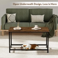 Saygoer Small Rectangular Coffee Table Simple Modern Open Design Minimalist Center Table For Living Room Small Spaces Easy Asse