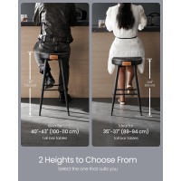 Vasagle Ekho Collection - Bar Stools Set Of 2, Counter Height Bar Stools, Kitchen Counter Stools, Mid-Century Modern Backless Counter Stools, 24.8-Inch Tall, Kitchen Island Home Bar, Ink Black