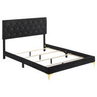 Kendall Tufted Panel Eastern King Bed Black and Gold