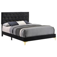 Kendall Tufted Panel Eastern King Bed Black and Gold