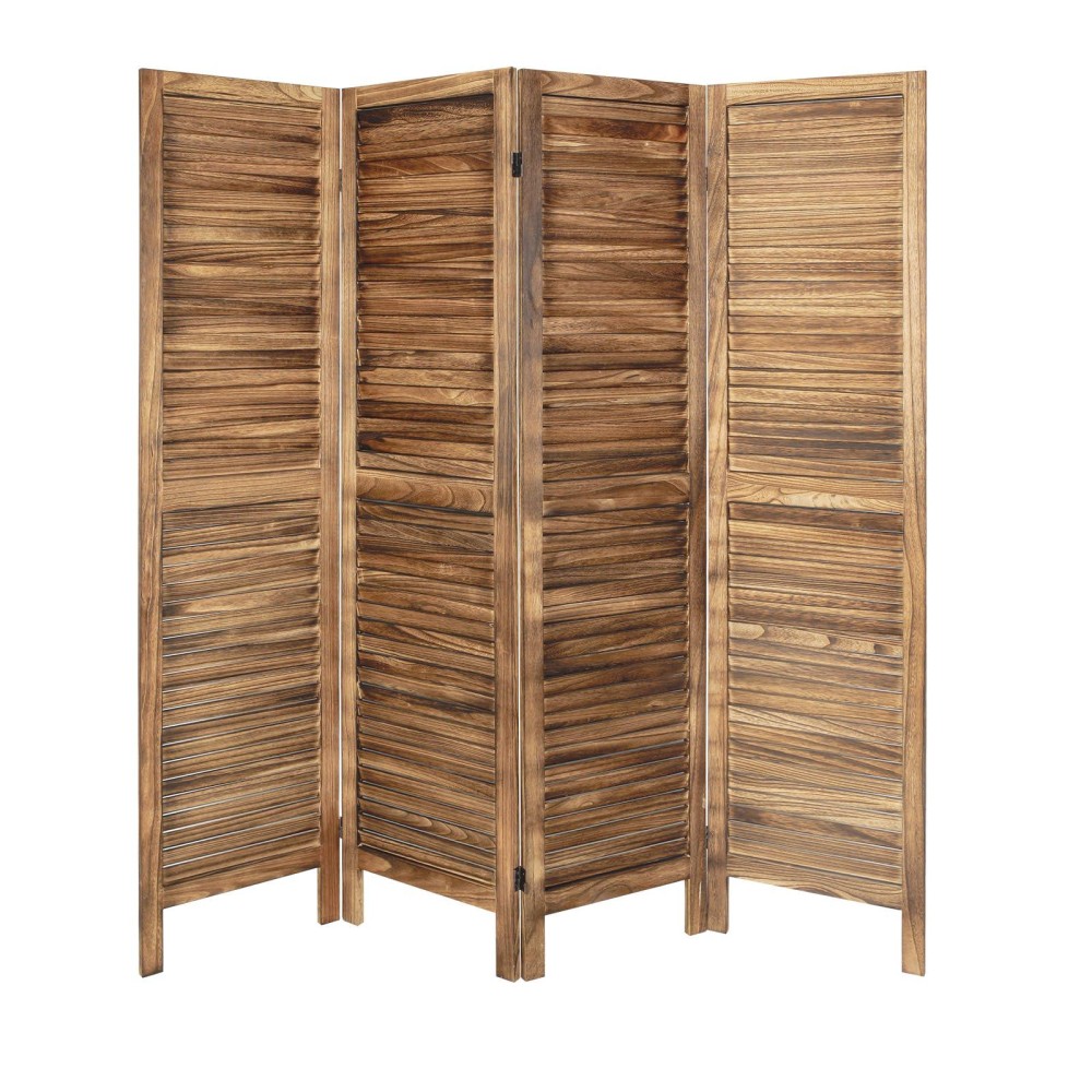 Ecomex Room Dividers, 4 Panel Wood Room Screen Divider Freestanding, Folding Privacy Screen And Room Dividers, Wall Dividers, Dark Brown