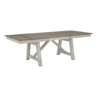 Progressive Furniture White/Gray Mt Pleasant Extendable Dining Table In Oyster