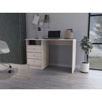 computer Desk Fremont with Three Drawers, Light gray Finish(D0102HgEMW7)