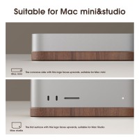 Hewyios Black Walnut Desktop Stand Is Suitable For Mac Mini And Mac Studio, And The Heat Dissipation And Dust Proof Base Is Suitable For M1 M2 Host Accessories (Second Generation Upgrade Anti Slip)