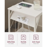 Vasagle End Table With Charging Station Set Of 2 Small Side Tables For Living Room Bedroom Nightstand With Outlets And Usb P