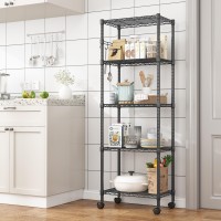 Homdox 5 Tier Wire Shelving Unit On Wheels Adjustable Storage Racks And Shelving Heavy Duty Rolling Metal Shelves With Side Ho