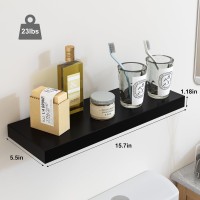 Fixwal 158In Floating Shelves For Wall Black Shelves Wall Mounted Shelf With Invisible Bracket For Bathroom Living Room Bedr