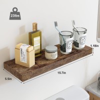 Fixwal 158In Floating Shelves For Wall Rustic Brown Shelves Wall Mounted Shelf With Invisible Bracket For Bathroom Living Roo