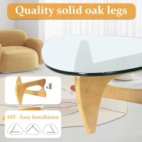 Coffee Tables For Living Room Triangle Glass Coffee Table With Wooden Base Midcentury Modern Abstract End Table For Study Roo