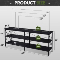 Wlive Tv Stand Up To 70 Inch Tv 63 Entertainment Center Tv Media Console With 3Tier Storage Shelves For Living Room And Bed