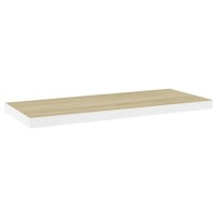 vidaXL Floating Wall Shelves Set Durable Honeycomb MDF Oak and White Invisible Mounting System 315x93x15